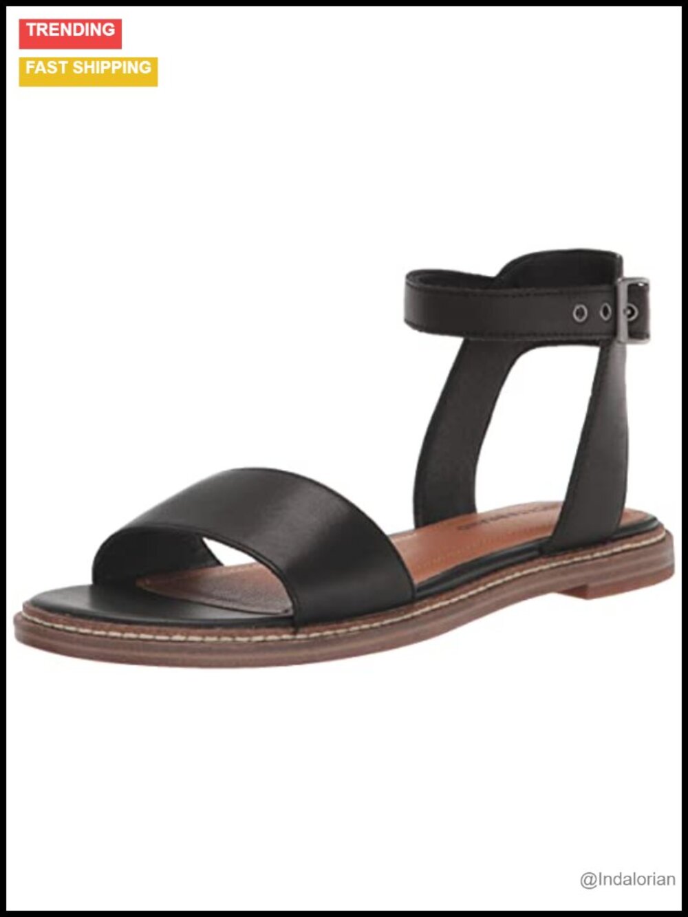 Kimaya Women's Leather Flat Sandal Braided Ankle Strap Buckle Casual